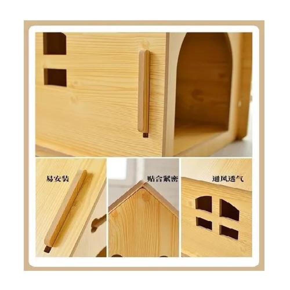 CASITA DE MADERA PARA PERRO MASCOTA 51X37X52 CM - M CAFÉ - 2