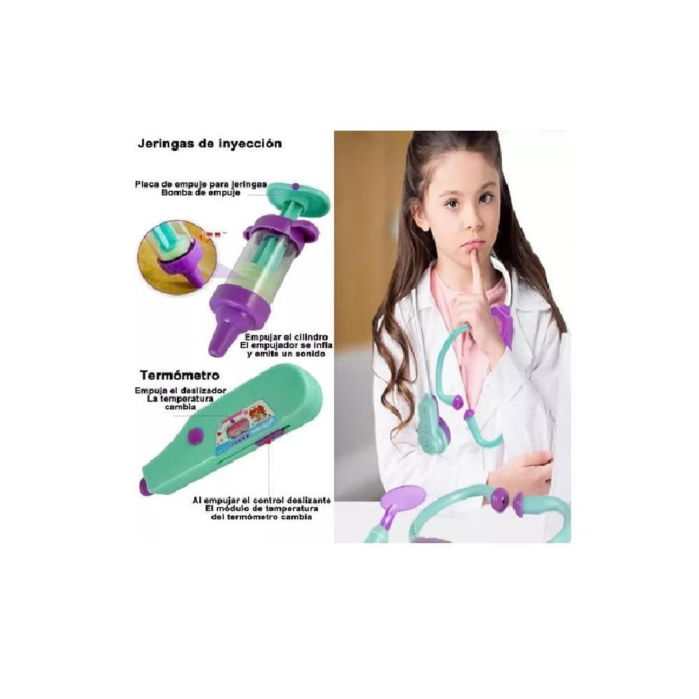 SET DE JUGUETES MÉDICO PARA NIÑOS CON LUZ Y SONIDO BLANCO - 4