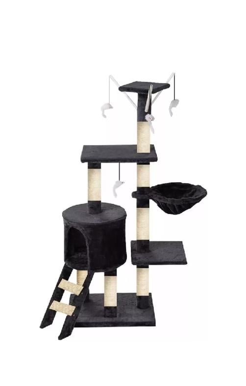 RASCADOR TIPO ÁRBOL GATOS - NIVELES INTERACTIVO COLOR GRIS - 1