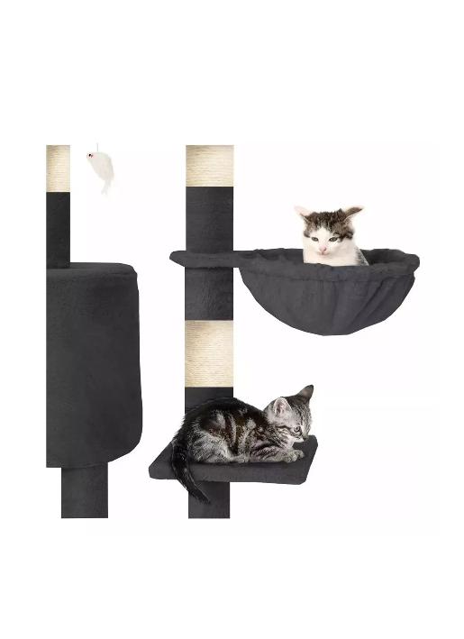 RASCADOR TIPO ÁRBOL GATOS - NIVELES INTERACTIVO COLOR GRIS - 2