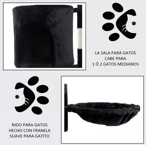 RASCADOR TIPO ÁRBOL GATOS - NIVELES INTERACTIVO COLOR GRIS - 4