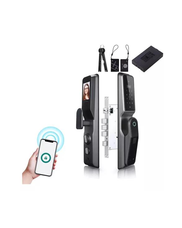 CERRADURA INTELIGENTE DIGITAL ELÉCTRICA TUYA APP CON WIFI NEGRA - 2