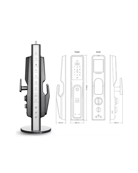 CERRADURA INTELIGENTE DIGITAL ELÉCTRICA TUYA APP CON WIFI NEGRA - 4