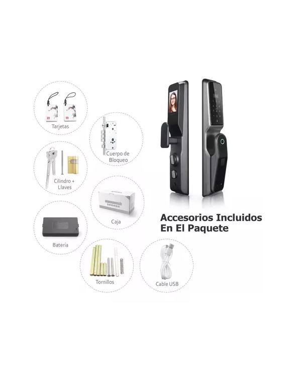 CERRADURA INTELIGENTE DIGITAL ELÉCTRICA TUYA APP CON WIFI NEGRA - 5