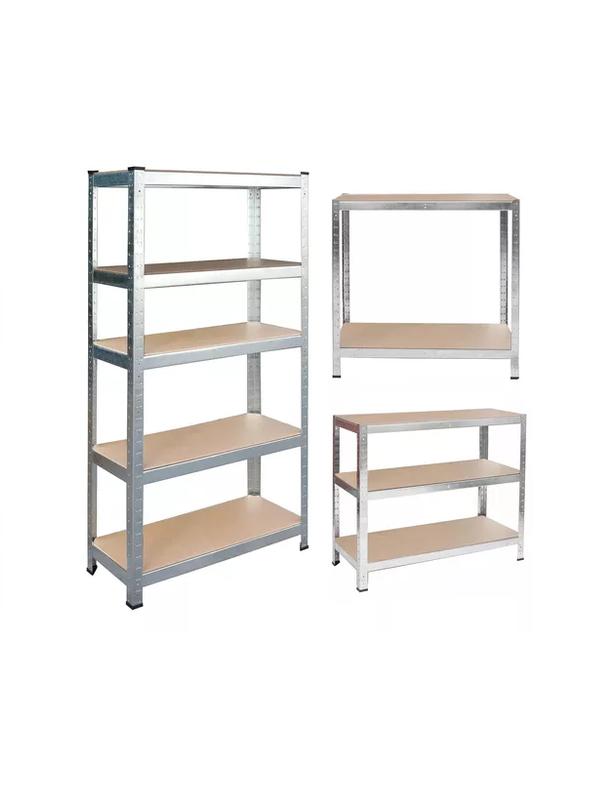 PACK 2 REPISAS INDUSTRIALES ESTANTE GALVANIZADO ARMABLE 180CM - 3