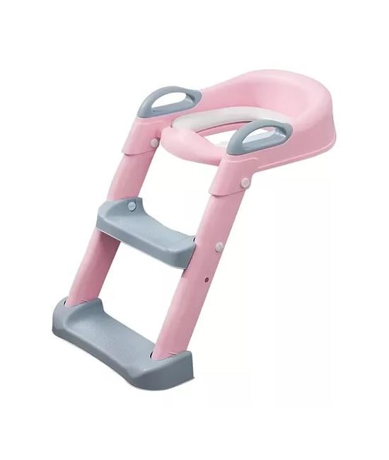 ASIENTO ADAPTADOR DE INODORO WC ACOLCHADO, COLOR ROSADO - 1
