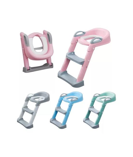 ASIENTO ADAPTADOR DE INODORO WC ACOLCHADO, COLOR ROSADO - 2