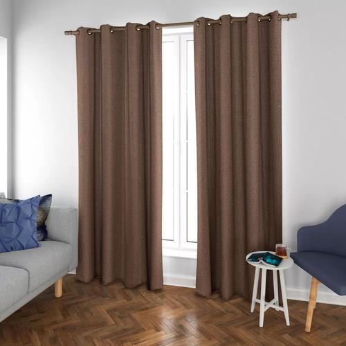 SET BLACKOUT 2 PIEZAS TÉRMICO TEXTURA 140X220 CM, CAFÉ - 2