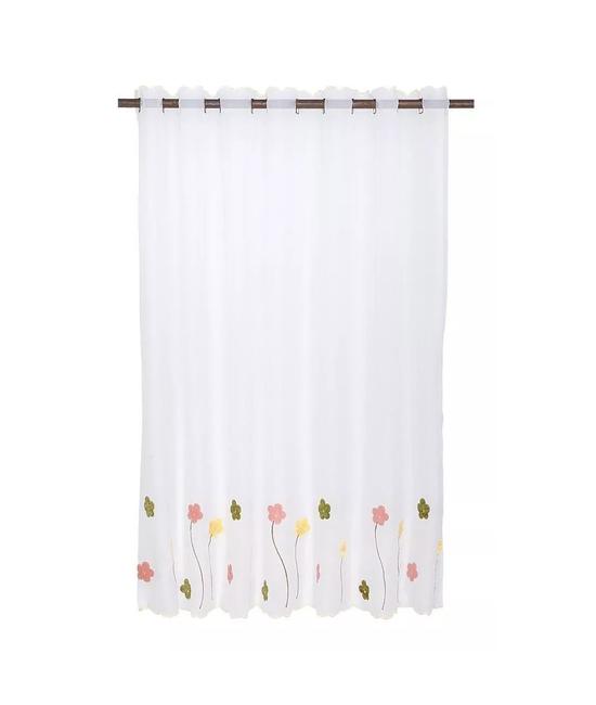 CORTINA VELO COCINA JX 120X135 CM, PETUNIAS BLANCA - 1