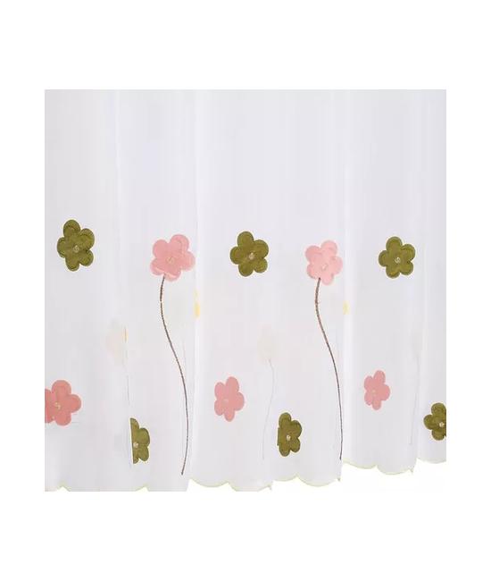 CORTINA VELO COCINA JX 120X135 CM, PETUNIAS BLANCA - 2