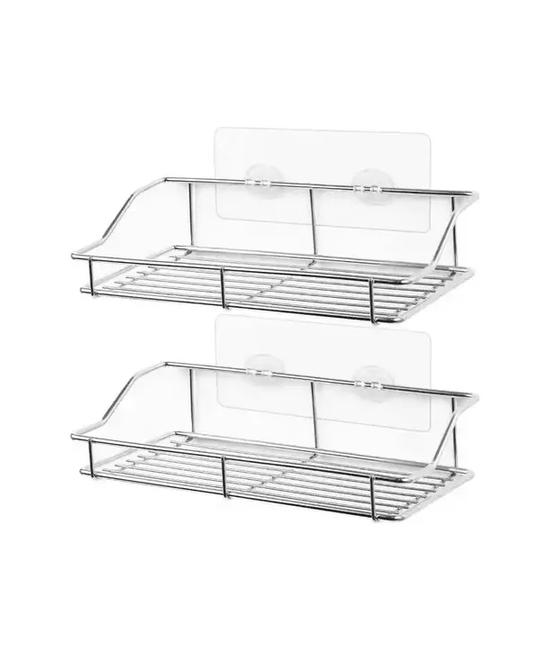 PACK 2 ORGANIZADORES DUCHA BAÑO REPISA ACCESORIOS JABONERA SHAMPOO MYG, POTENTE ADHESIVO - 1