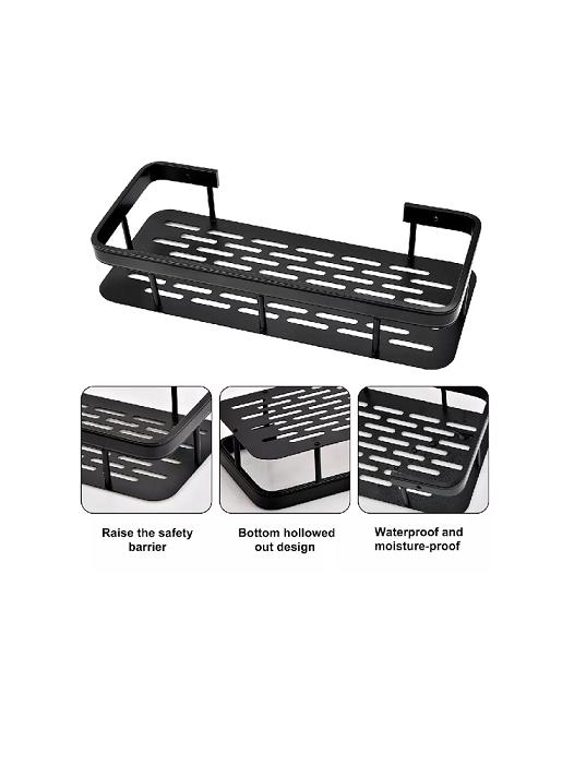 ORGANIZADOR DE DUCHA NEGRO, REPISA PARA DUCHA, ACCESORIOS MULTIUSO PARA BAÑO - 3