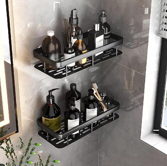 ORGANIZADOR DE DUCHA NEGRO, REPISA PARA DUCHA, ACCESORIOS MULTIUSO PARA BAÑO - 4