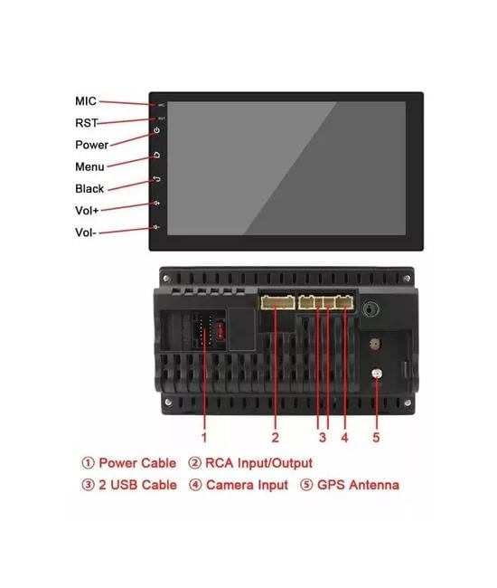 RADIO DOBLE DIN 9' CON PANTALLA ANDROID, COLOR NEGRO - 1