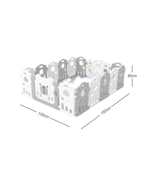 CORRAL PLEGABLE PARA BEBÉ ARMABLE CON PANELES DE SEGURIDAD, GRIS - 2