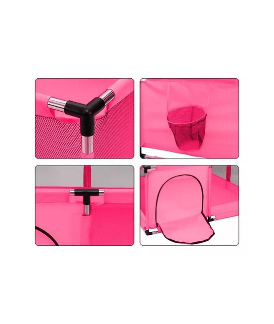 CORRALITO PLEGABLE PARA BEBÉ, CORRAL DE SEGURIDAD, ROSADO - 2