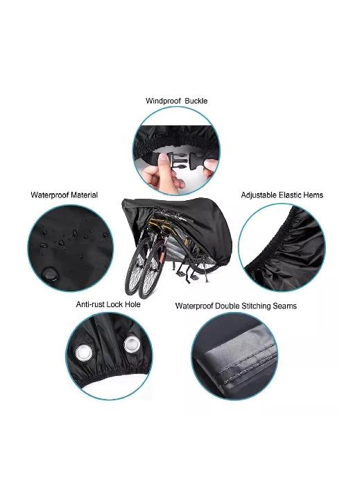 FUNDA CUBRE BICICLETA MOTO CARPA IMPERMEABLE 110X200 CM - 4