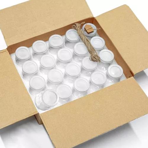 40 VASOS VIDRIO CON TAPA YOGURT POSTRE SOPA 130ML - 4