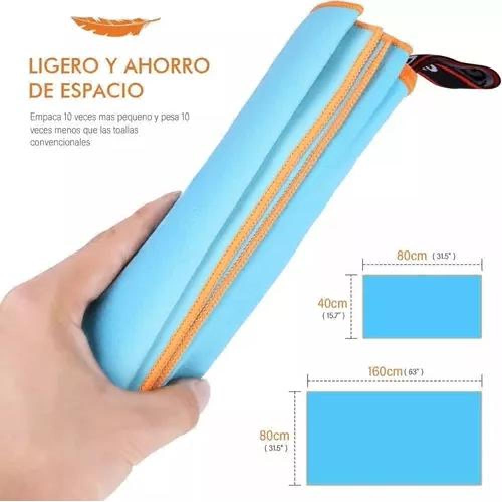 TOALLAS DE MICROFIBRA, TOALLA DEPORTIVA, 3 PIEZAS, AZUL - 4