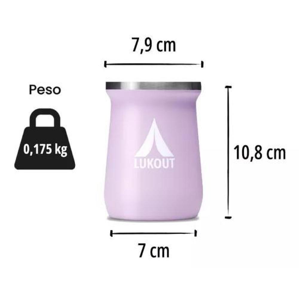 MATE LUKOUT 236 ML + BOMBILLA MATE COLOR LILA - 2