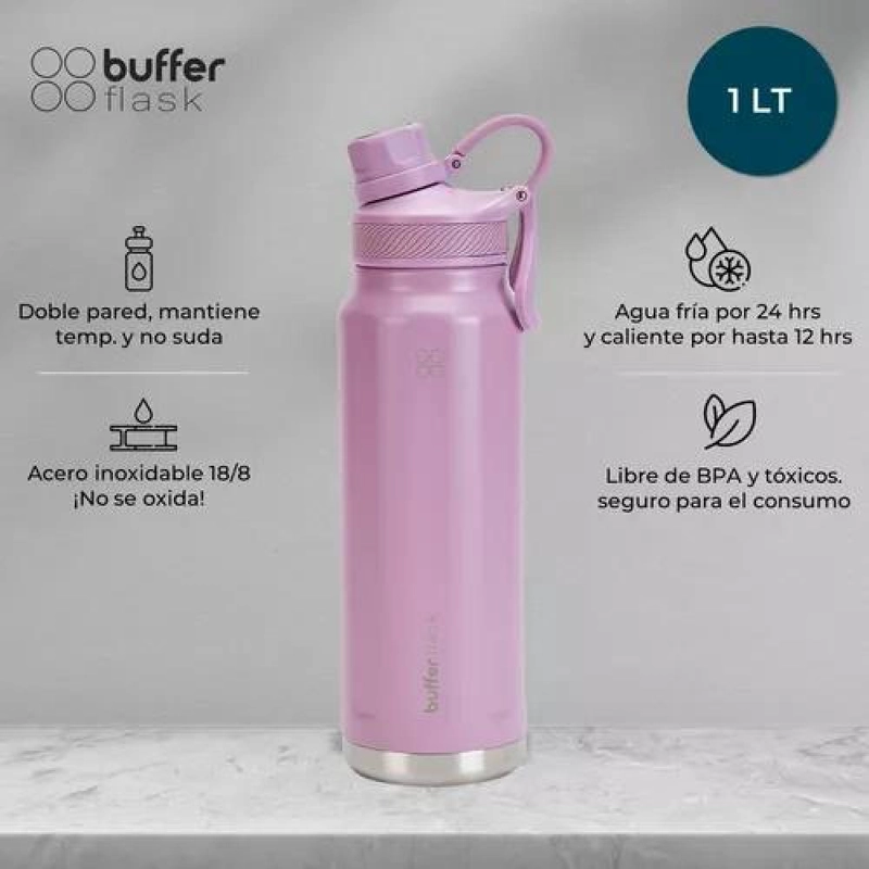 VASO TÉRMICO MUG, 1200 LT, ACERO INOXIDABLE, COLOR lila - 4