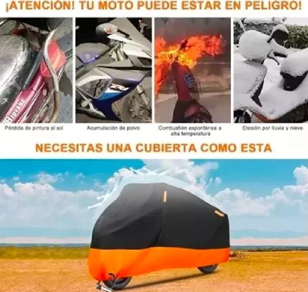 FUNDA IMPERMEABLE 100% PROTECTOR CUBRE MOTOS BICICLETAS XL - 5