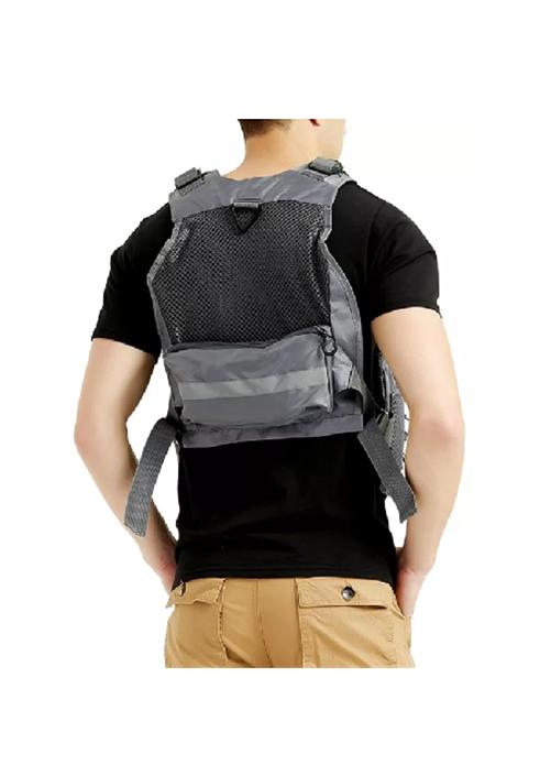 CHALECO DE PESCA CON MOCHILA SALVAVIDAS PESCADOR MOSCA, VERDE - 5