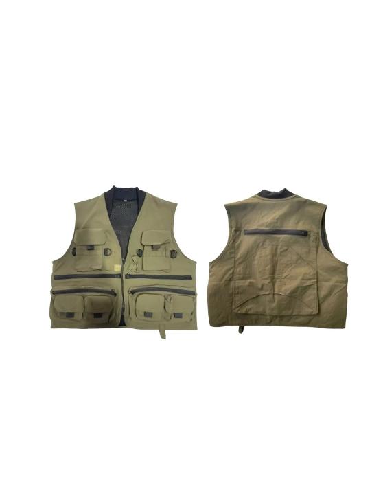 CHAQUETA GEÓLOGO CAMPING MULTI BOLSILLOS PESCA TALLA L, VERDE - 3