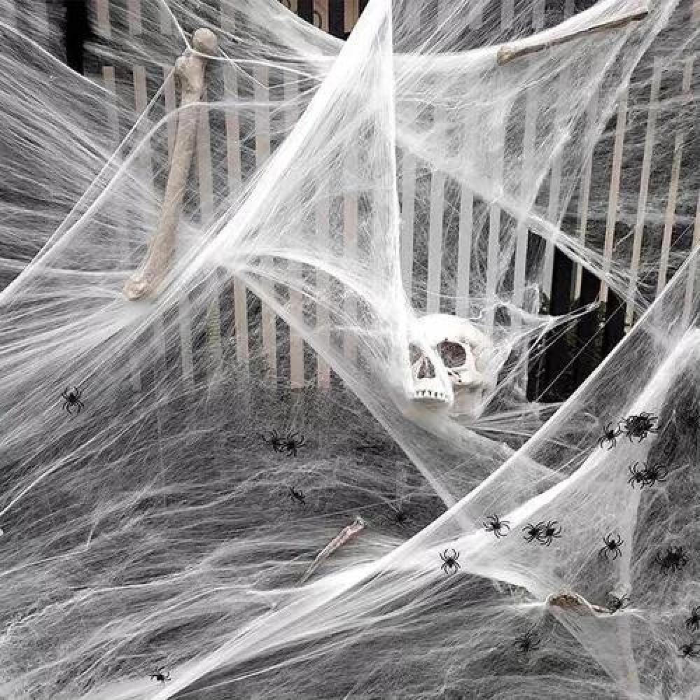 TELARAÑA ARTIFICIAL, PACK DE 12, DECORACIÓN DE HALLOWEEN ELÁSTICA - 5