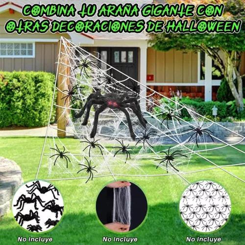 TELARAÑA HALLOWEEN DE 7 METROS, TELA DE ARAÑA GIGANTE PARA DECORACIÓN EXTERIOR - 6