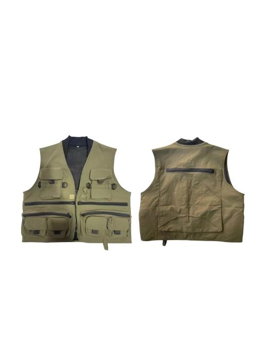 CHAQUETA GEÓLOGO CAMPING MULTI BOLSILLOS PESCA TALLA XXXL, VERDE - 3