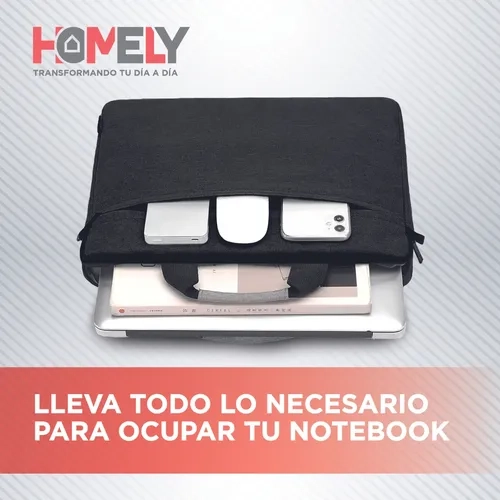 BOLSO FUNDA NOTEBOOK HOMELY 15.6 PORTATIL COLOR NEGRO - 5