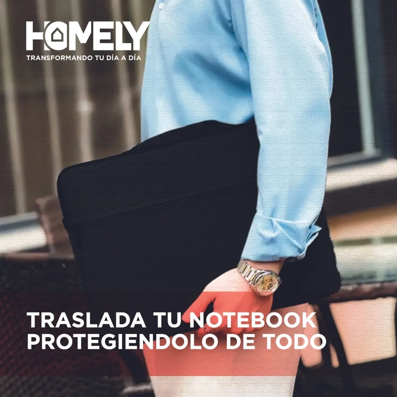 BOLSO FUNDA NOTEBOOK HOMELY 15.6 PORTATIL COLOR NEGRO - 6