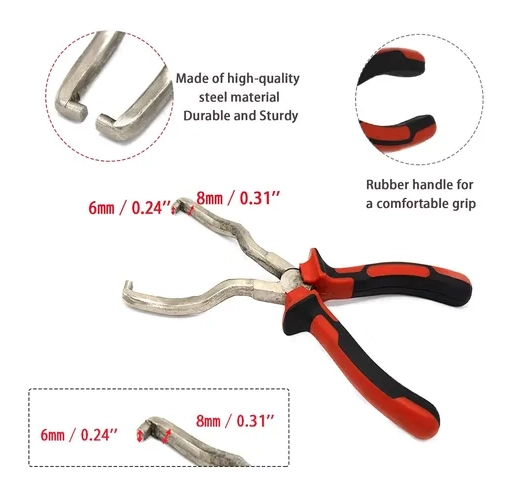 ALICATE EXTRACCION CLIP LINEA COMBUSTIBLE ACERO - 6