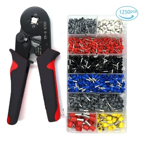 ALICATE PRENSA TERMINAL CRIMPING + 1250 FERRULES - 5