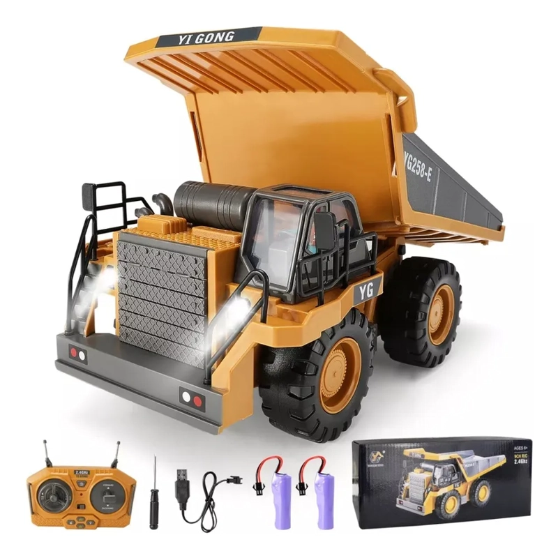 CAMION VOLQUETE RC 1:24 9CH COLOR AMARILLO - 1