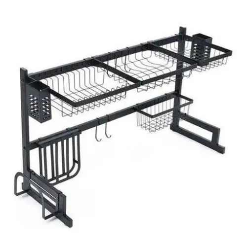 RACK ESCURRIDOR PLATOS VASOS 85CM COLOR NEGRO - 1