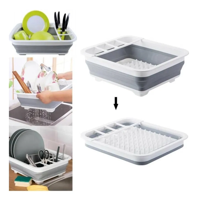 ESCURRIDOR COCINA PLATOS PLASTICO PLEGABLE - 4