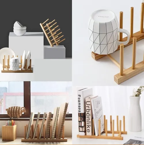 RACK ORGANIZADOR PLATOS TAZAS BAMBU PACK 2 - 4