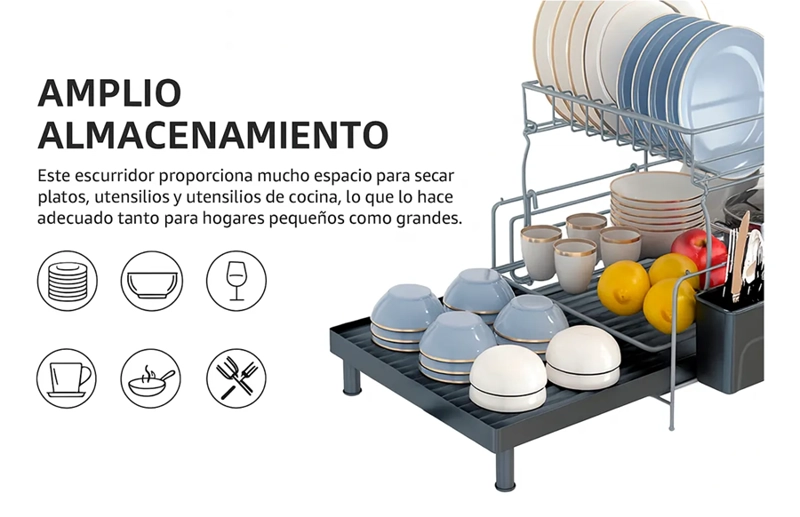 SECAPLATOS 2 NIVELES CON BANDEJA EXTENSIBLE - 6
