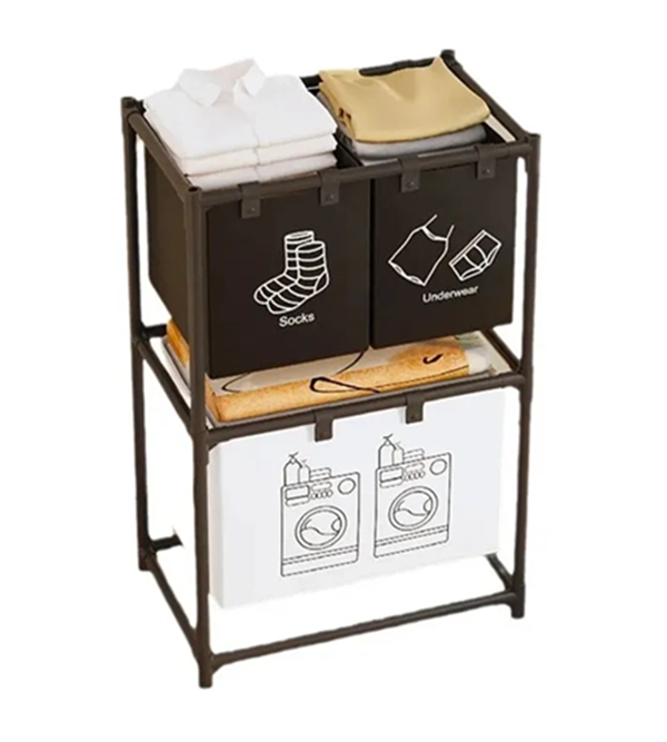 CESTA ROPA SUCIA 3 COMPARTIMENTOS BAÑO - 1