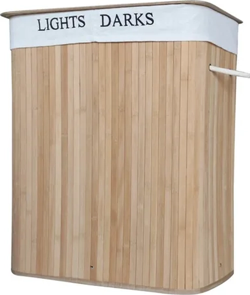 CESTO ROPA BAMBU RECTANGULAR CON TAPA - 1