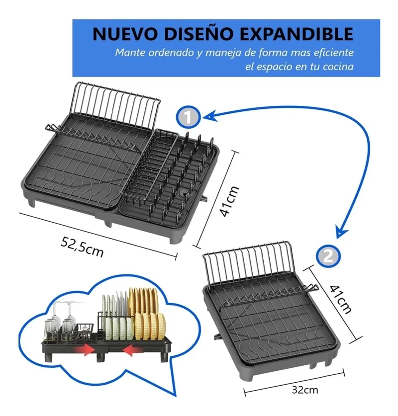 SECAPLATOS PLEGABLE LOZA ACERO INOXIDABLE - 6