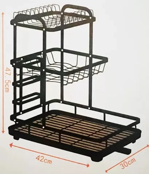 ORGANIZADOR VAJILLA PORTA VASOS COLOR NEGRO - 2