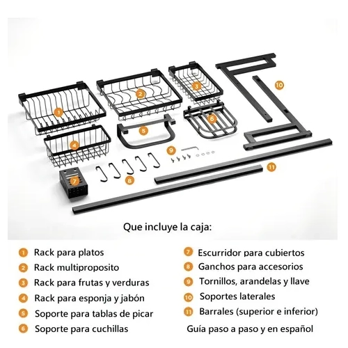 ESCURRIDOR BACHA DOBLE ACERO INOXIDABLE NEGRO - 7