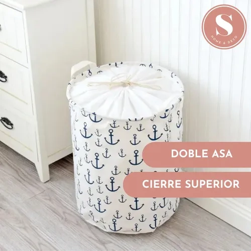 CANASTO ROPA SUCIA PLEGABLE DISEÑO ANCLA - 7