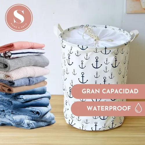 CANASTO ROPA SUCIA PLEGABLE DISEÑO ANCLA - 8