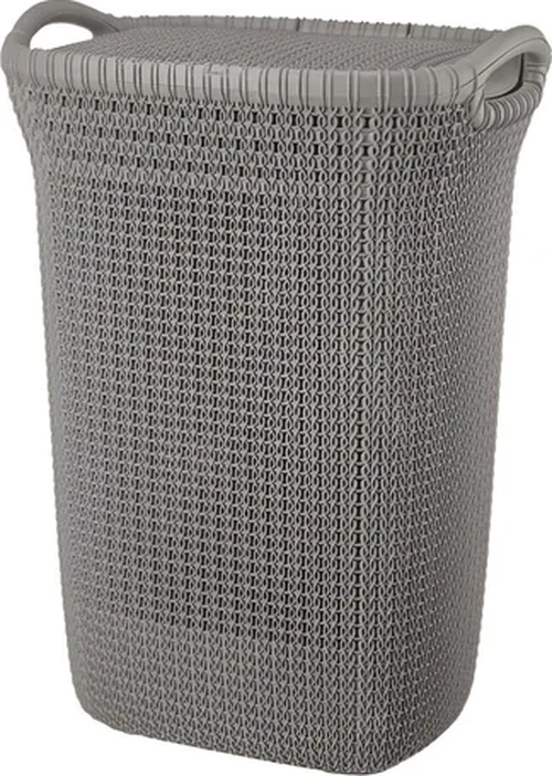 CANASTO ROPA KHIPU 60L CON TAPA COLOR TAUPE - 1