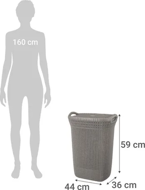 CANASTO ROPA KHIPU 60L CON TAPA COLOR TAUPE - 3