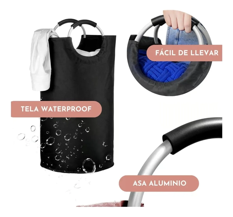 CESTA ROPA SUCIA PLEGABLE CON ASAS LAUNDRY 40X70 - 5